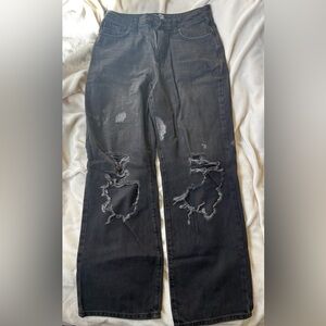 Forever 21 Black Distressed Women Jeans